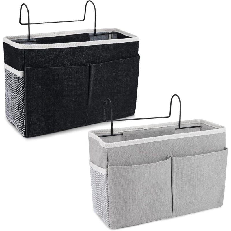 2-teilige Nachttisch-Organizer-Tasche, Hängender Bett-Organizer, Wasserdichter Betttaschen-Organizer für Studentenwohnheim, Bett, Sofa,