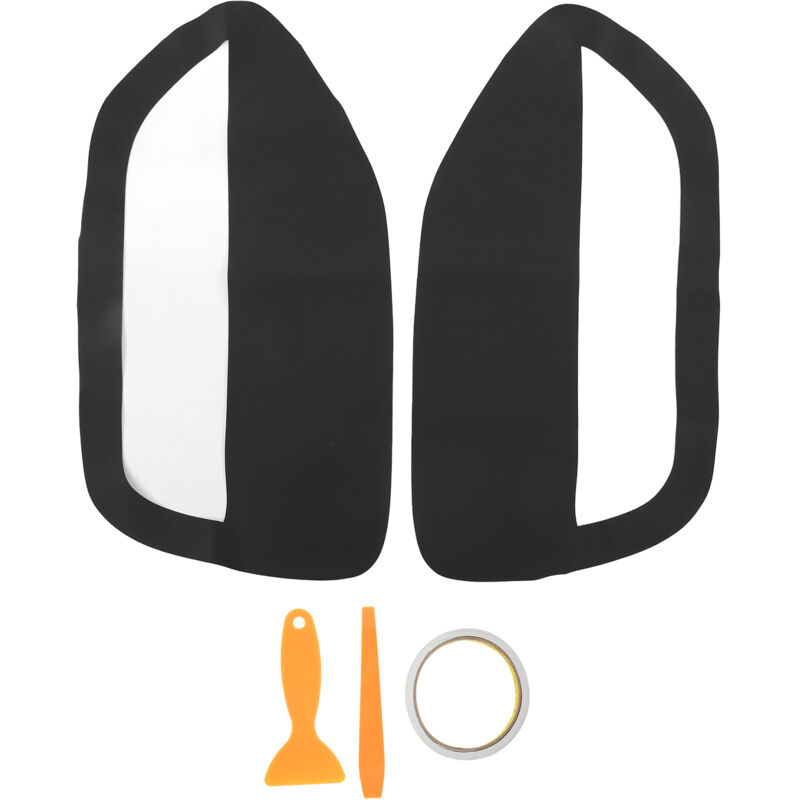 2-teiliger Auto-Türverkleidungseinsatz links rechts aus Mikrofaser-Leder (Schwarz).