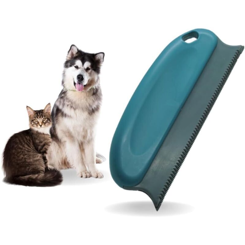 2-teiliger Tierhaarentferner für Hunde und Katzen, 15 cm, selbstreinigend, tintengrün, für Teppiche, Sofas und Kleidung