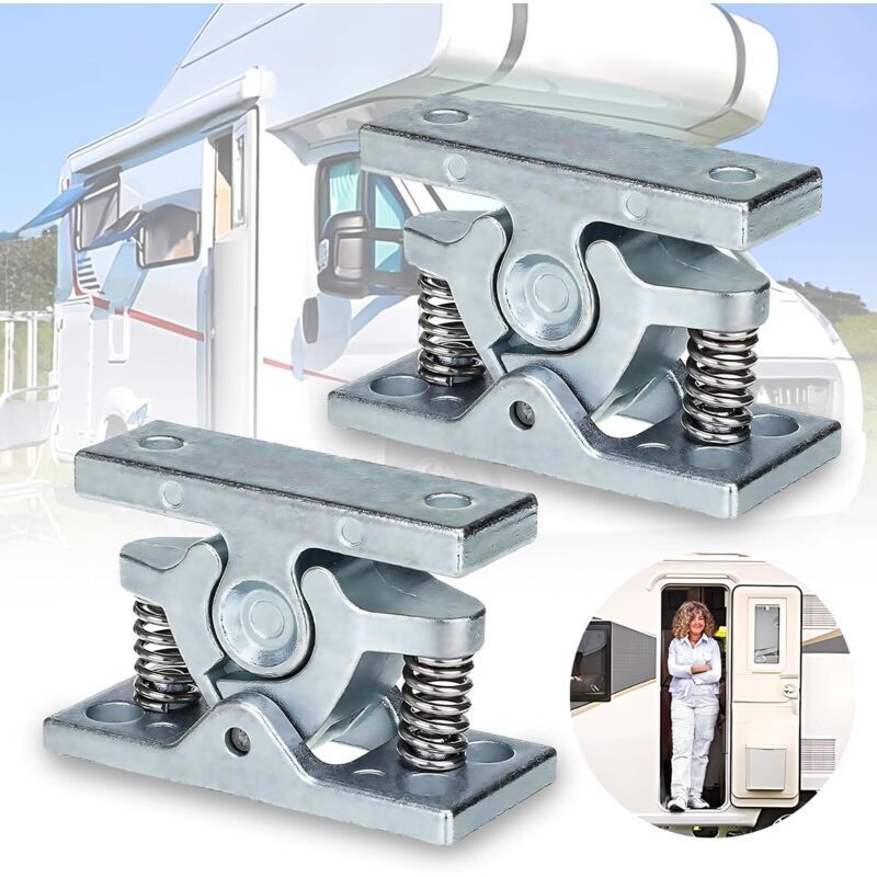 2-teiliger Türstopper für Wohnwagen, Türstopper aus Zinklegierung, Zubehör für Wohnwagen und Wohnmobile, federbelasteter Türstopper für Garten,