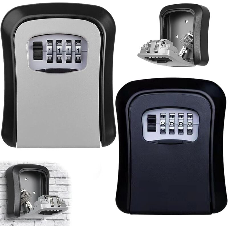 2-teiliger Wandschlüsselkasten für Schlüssel, Karten, wetterfester Schlüsselkasten für Zuhause, Garage, Schule, robuster sicherer Schlüsselschrank