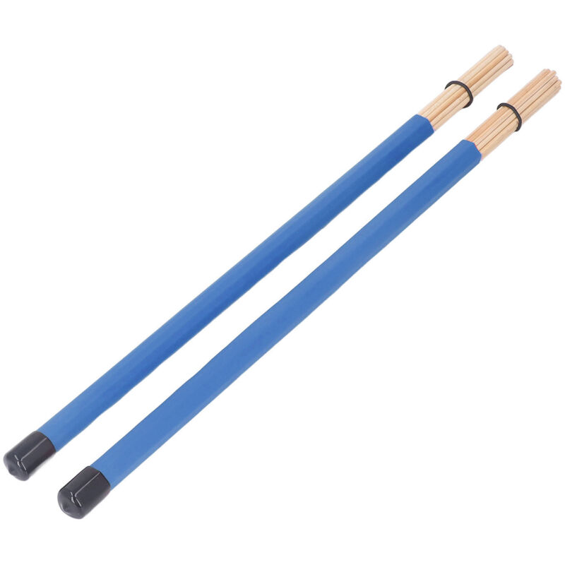 2-teiliges Bambus-Drumstick-Set mit Schlägel und Besen – Blaues Schlagzeug-Komplettset