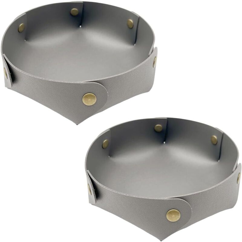 2-teiliges Leder-Eingangstablett, Schlüsselablage, Schmuckablage für Geldbörsen, Uhren, Schlüssel, Münzen, Schmuck und Uhren