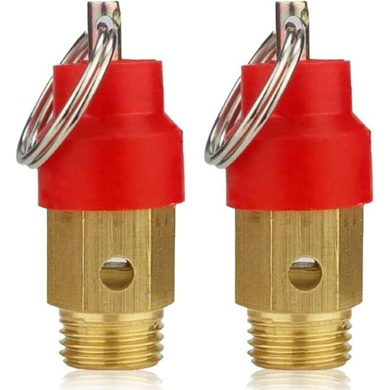 2-teiliges Messing-Sicherheitsventil für Kompressoren, Druckregler, Druckminderer, 8 bar, 1/8-Zoll-Kompressor-Sicherheitsventil