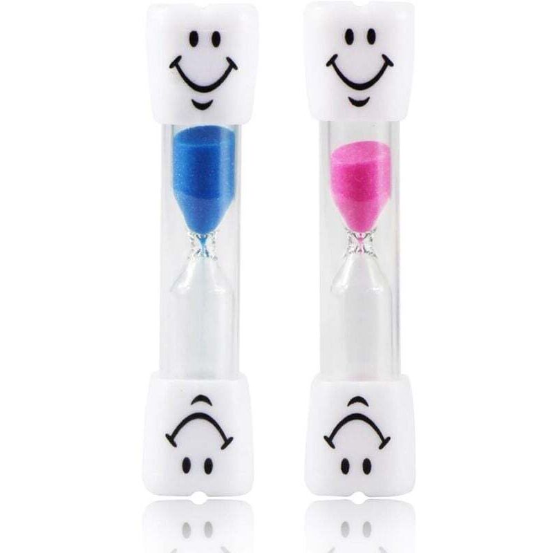 2-teiliges Sanduhr-Set, Sanduhr mit Smiley-Gesicht, 3-Minuten-Sanduhr, lächelnde Sanduhr zum Zähneputzen, Sanduhr-Set für Spiele, Küche und Sport