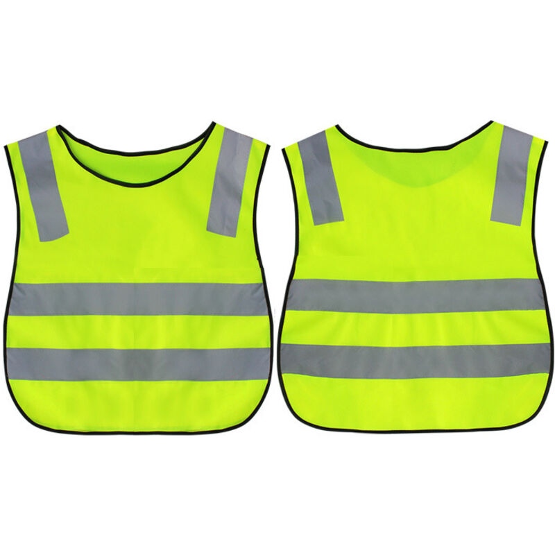 2-teiliges Sicherheitswesten-Set für Kinder, 360° reflektierende Weste für Kinder von 3-12 Jahren, hochreflektierende gelbe Weste, ideal für