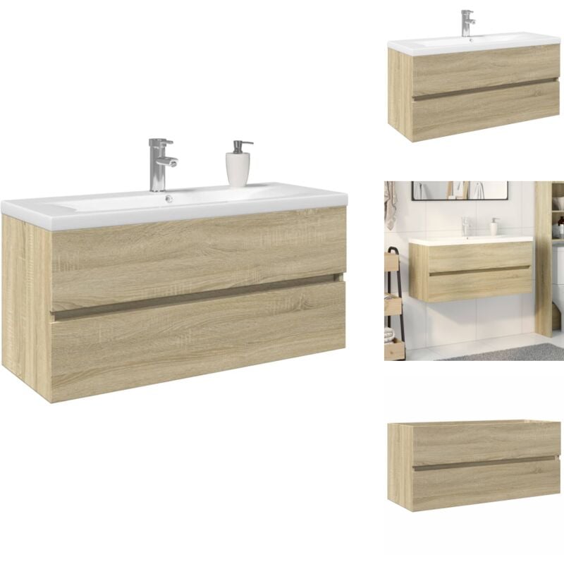 Vidaxl - 2-tlg. Badmöbel-Set Keramik und Holzwerkstoff - Badmöbel Set - Badmöbel Sets - Badmöbelset - Badmöbel