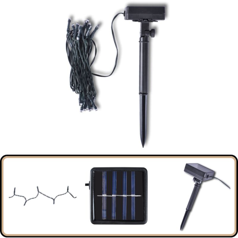 2 x Solar Lichtkette 24 led 3,8m Solarleuchte Leuchten Lichterkette - Solar Beleuchtung - Outdoor Beleuchtung - Garten Beleuchtung - Lichterkette