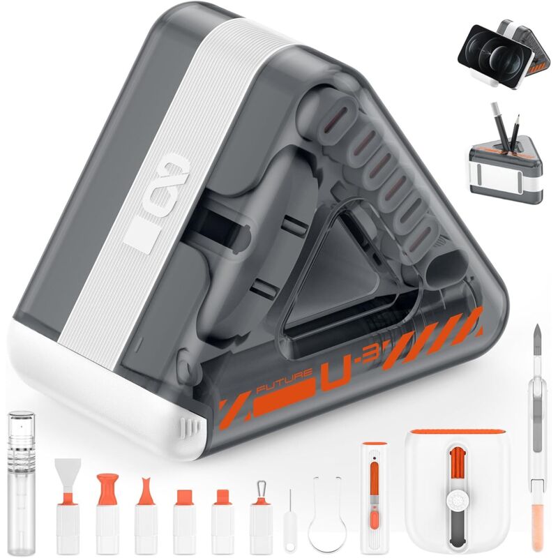 20 in 1 Tastatur Reinigungsset mit Bürste, Kopfhörer Reinigungsset für AirPods 1/2/3/Pro, PC Reinigungsset mit Handy-Ständer für Laptop, Handys,