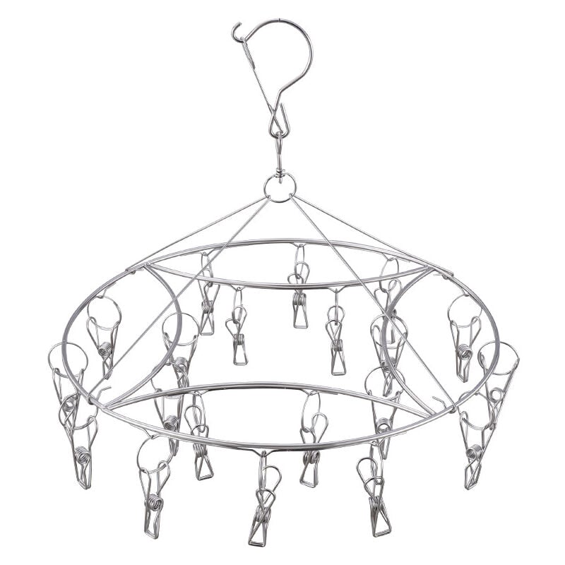 Csparkv - 20 Klammern – 1 Packung) Sockentrockner für Unterwäsche, Dessous, Babykleidung und kleine Wäschestücke aus Edelstahl