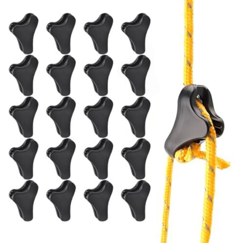 20 Pcs Seilspanner Camping Zelt Spannschnur Einsteller Camping Von Ausrüstung Für Camping, Wandern, Rucksackreisen, Ultraleichte Zeltheringe,