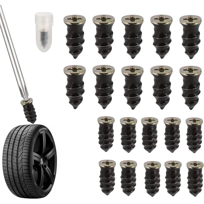 20 Schrauben mit Dichtmittel, Gumminägel für die Vakuum-Reifenreparatur, Autoreifen-Reparaturset für Motorrad, LKW, Fahrrad, Roller, Moped