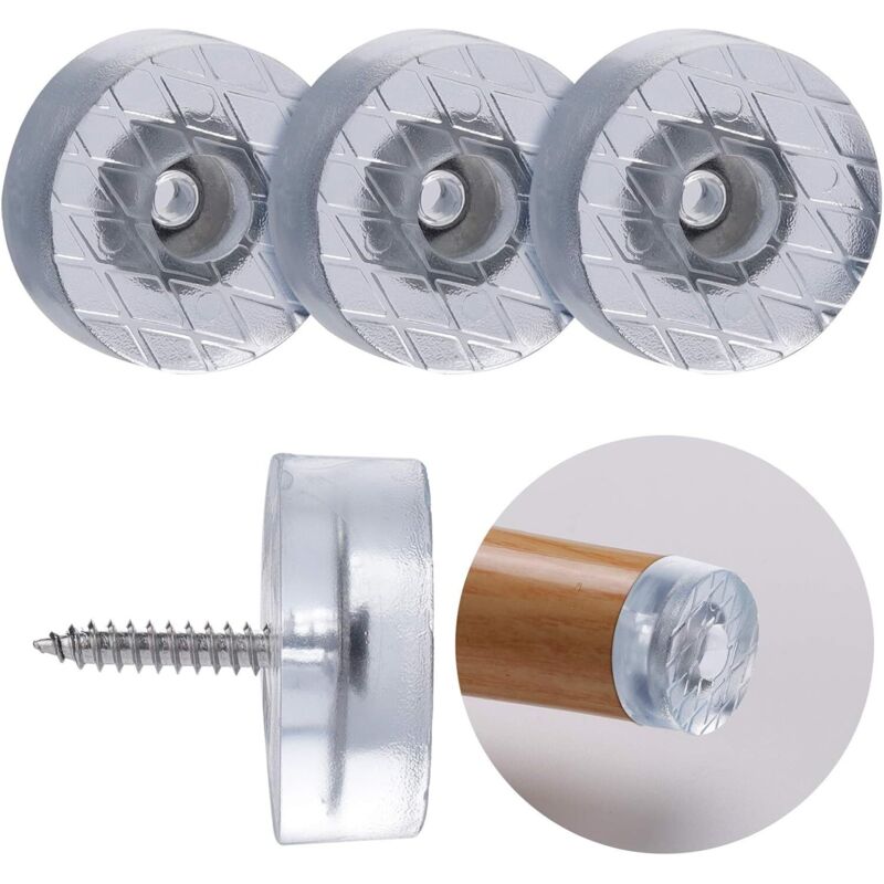 20 Stück Φ18 mm runde rutschfeste Gummifüße für Möbel, Stühle, Sofas, Tische und Holzböden zur Geräuschreduzierung, transparent, RAPANDA