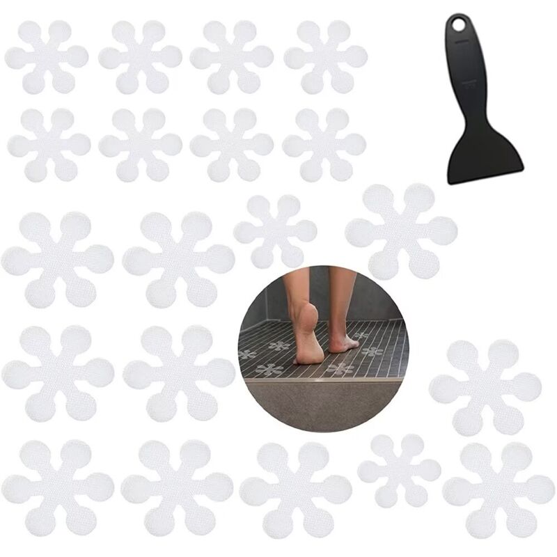 Fitags - 20 Stück Anti-Rutsch-Streifen für Badezimmer, Anti-Rutsch-Aufkleber, transparente Dusch-Anti-Rutsch-Streifen, für Badezimmer, Badewannen,