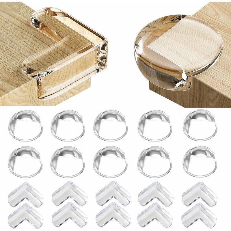 Dolaso - 20 Stück Babytisch-Eckenschutz, Babytisch-Eckenschutz, Babytisch-Eckenschutz, Tischeckenschutz mit verbessertem Sekundenkleber für Tische