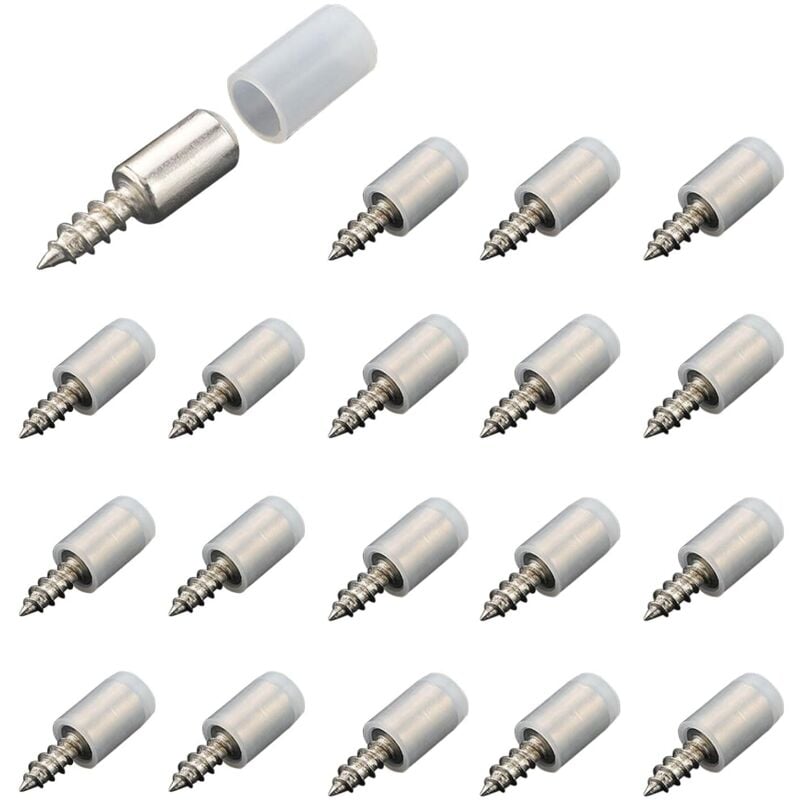 20 Stück eingebettete selbstschneidende Schrauben, selbstschneidende Schrauben Laminathalterung für Schrank, Regalstützschrauben mit rutschfester