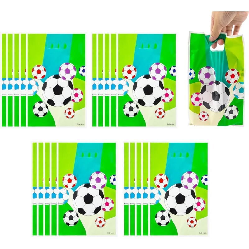 20 Stück Fußball-Geschenktüten, Fußball-Bonbontüten, Party-Geschenktüten, Kindergeburtstags-Party-Geschenktüten, Fußball-Geburtstags-Bonbontüten