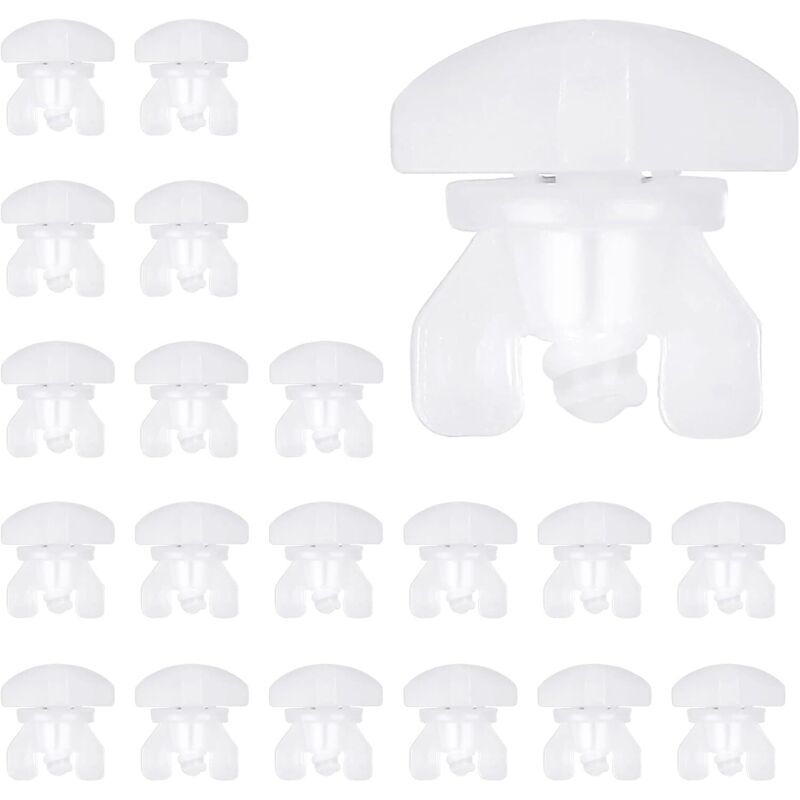 20 Stück Gardinen Feststeller Gardinenstopper für Schienensysteme Zwischenfeststeller Gardinen Feststeller für Schienen Gardinenleiste Stopper (Weiß)