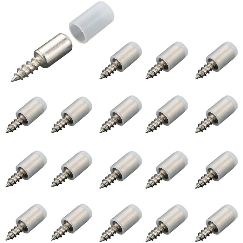 20 Stück integrierte selbstschneidende Schrauben, selbstschneidende Schrauben für Laminatschrankträger, Regalträgerschrauben mit Antirutschhülse,
