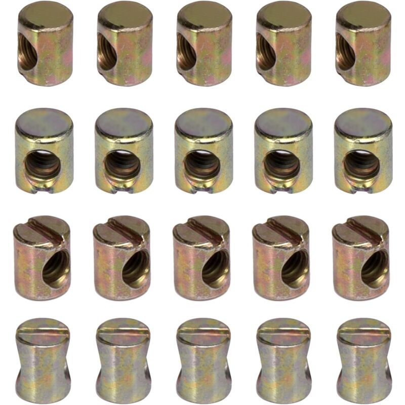 Ersandy - 20 Stück M6 Schlitzmuttern für Möbel, Stühle, Betten, Kinderbetten