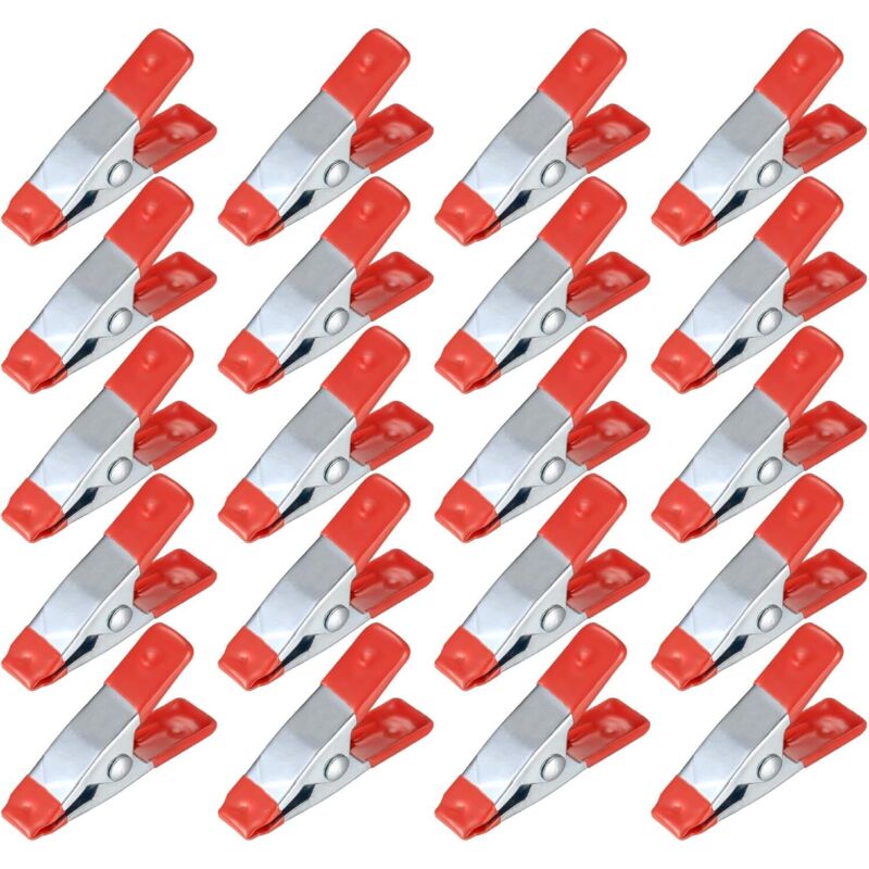 20 Stück Metall-Federklemmen, Modellbau-Pinzette, Metall-Federklemmen, Wäscheklammern-Griffhalter für Plane, Camping, Plane, Holzbearbeitung,