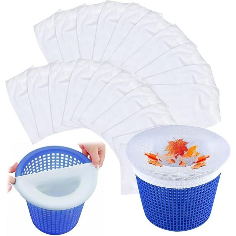 20 Stück Pool-Skimmer-Socken, wiederverwendbare Pool-Filtersocken, Pool-Skimmer-Socken, Pool-Zubehör für Skimmer