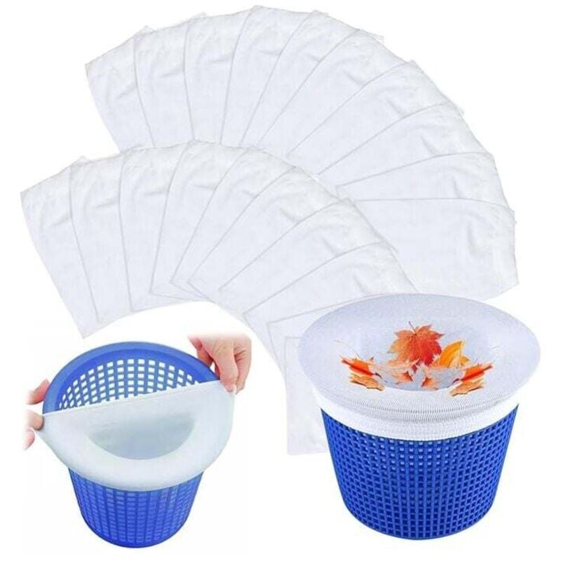 XVX - 20 Stück Pool-Skimmer-Socken, wiederverwendbare Pool-Filtersocken, Pool-Skimmer-Socken, Pool-Zubehör für Skimmer