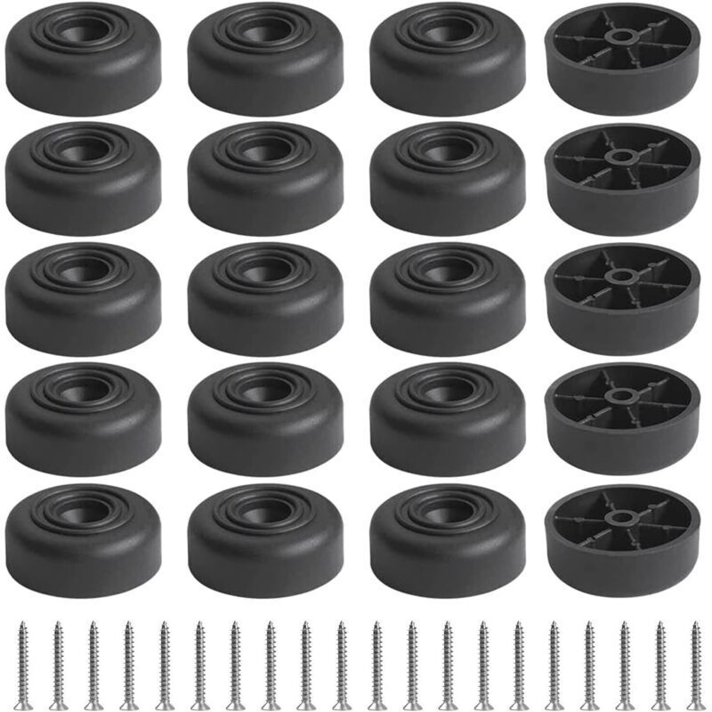 20 Stück rutschfeste Gummifüße, runde Gummifüße für Schneidebretter, Möbel, Tische, Stühle, Schränke, Sofas, Schwarz (D36mm x H14mm)