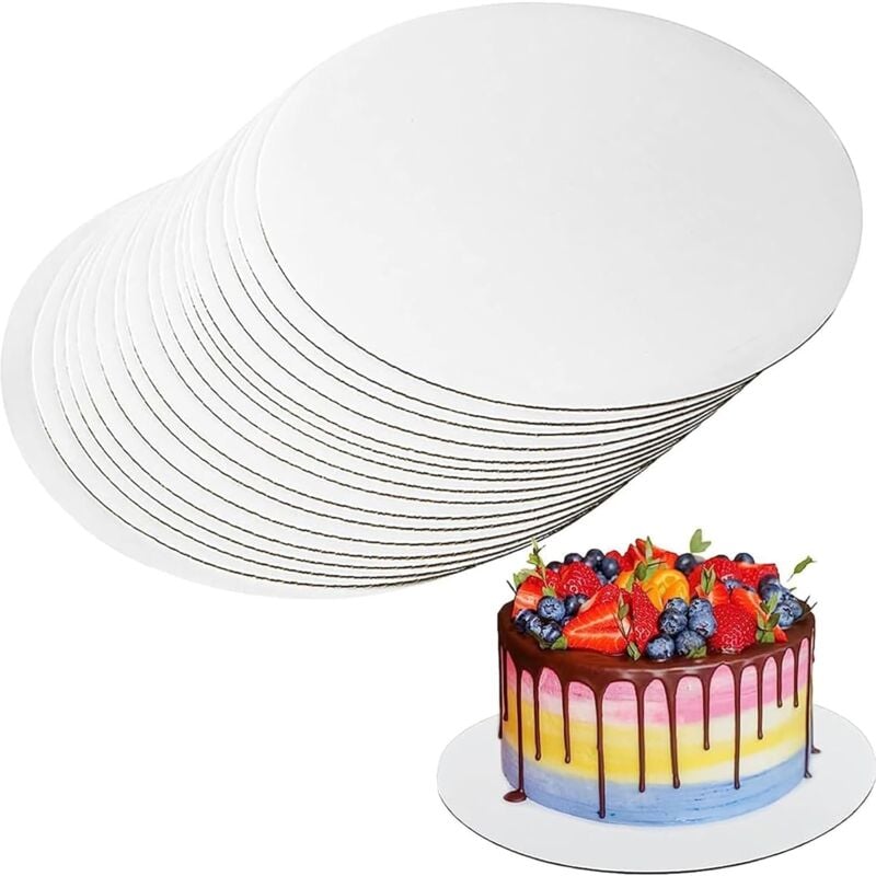 Bluedeer - 20 Stück Tortenunterlage Rund 30cm, Cake Board Weiß, Premium Tortenplatte Pappe für Kuchen und Torten