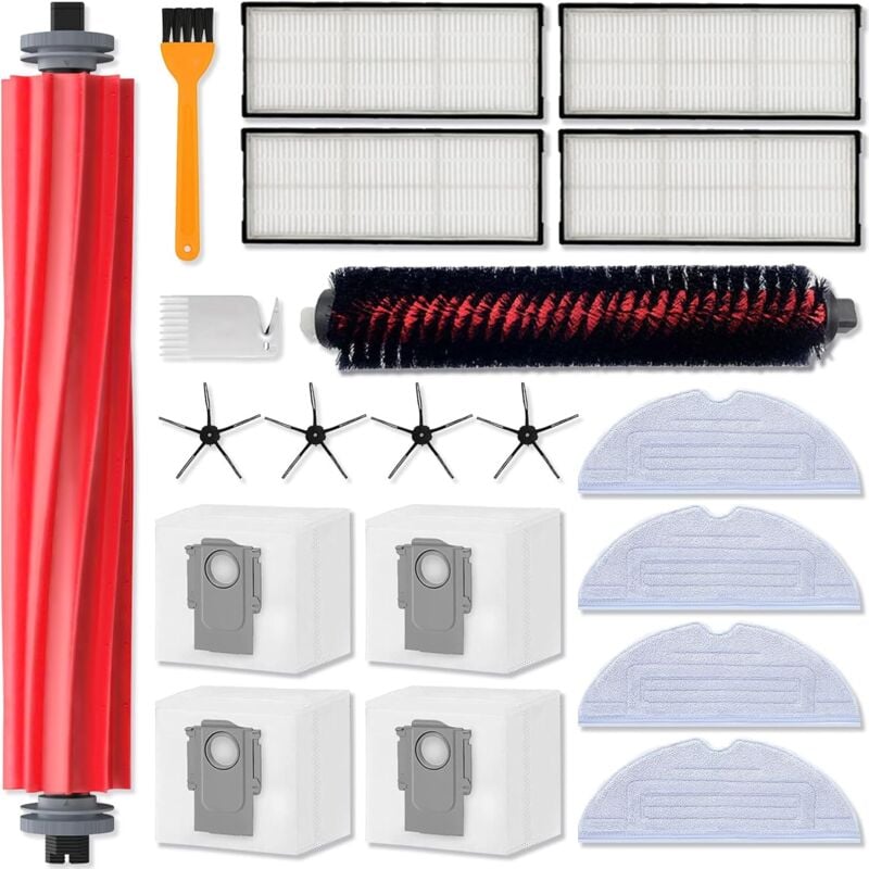 20 Stück Zubehör Für Roborock S7 Maxv Ultra, Ersatzteile Für Roborock S7 Zubehörset Pro Ultra, 1 Hauptbürste, 1 Selbstreinigende Bürste, 4