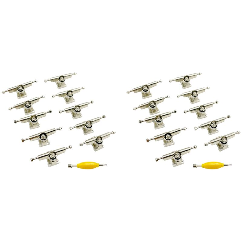 20 Stücke 29 mm Fingerboard Trucks Finger Skateboard Deck mit Muttern mit Schraubenschlüssel Schraubendreher für Finger Skateboards