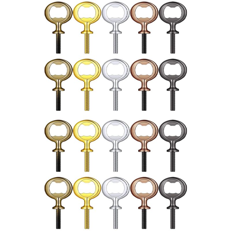 20 Stücke Metall FlaschenöFfner Rohlinge Edelstahl FlaschenöFfner Einsätze Satz Gewinde BieröFfner Hardware