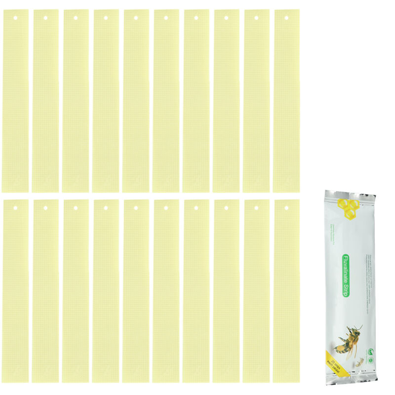Jeffergarden 20pcs fluvalinatstreifen Set Imkere -Medizin -Werkzeuge zur Entfernung von Bienenstockvarroa -Milben