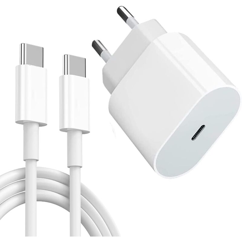 20-W-USB-C-Ladegerät für iPad Pro mit 2 m langem Typ-C-Kabel. Kompatibel mit iPad Pro 12,9/11 Zoll, Air 5./4., Mini 6, Galaxy S21, S20, S10 usw.