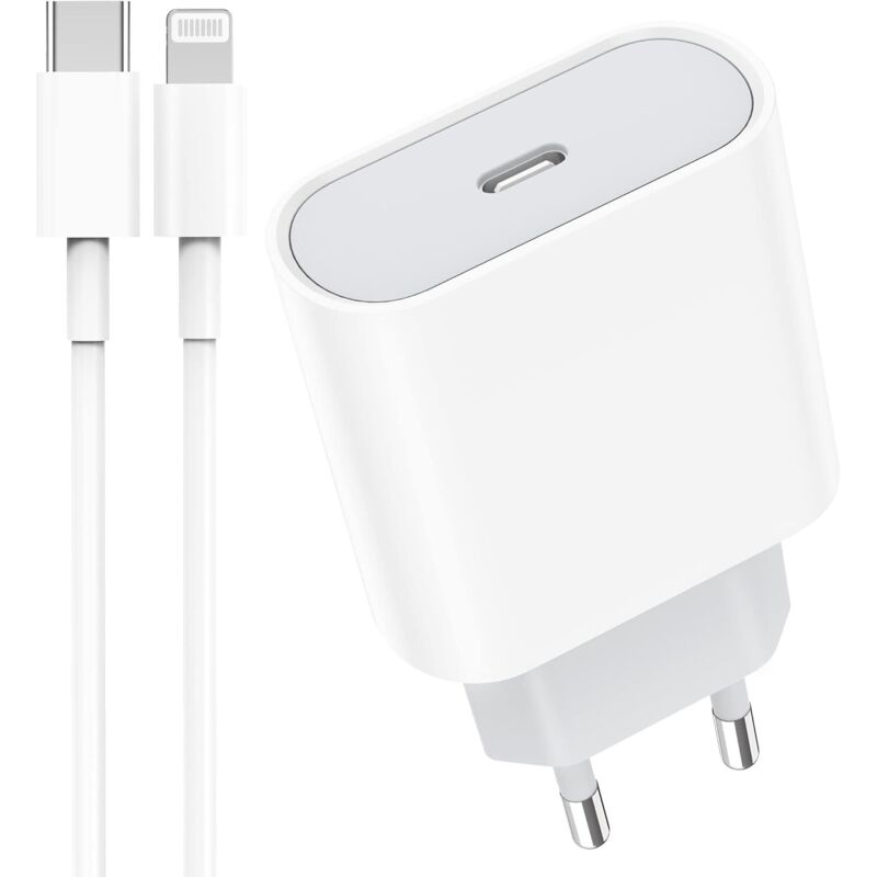 20 W USB-C-Schnellladegerät mit 2 m Kabel für iPhone 14/14 Pro /14 Pro Max /14 Plus /13/12 /11 /SE/X/XS/XR, AirPods, USBC-Wandstecker Typ C
