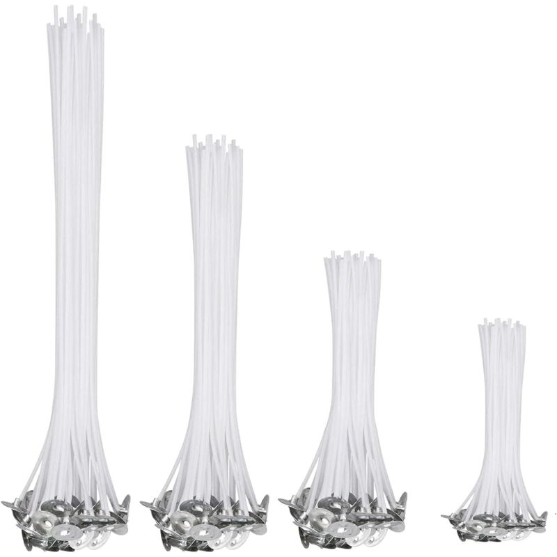 200 Stück Kerzendocht, Dochte für Kerzen, 4 Verschiedenen Größen Kerzendochte Für Kerzen, Candle Wick Set Mit Dochthalter, Kerzendocht für Kerzen
