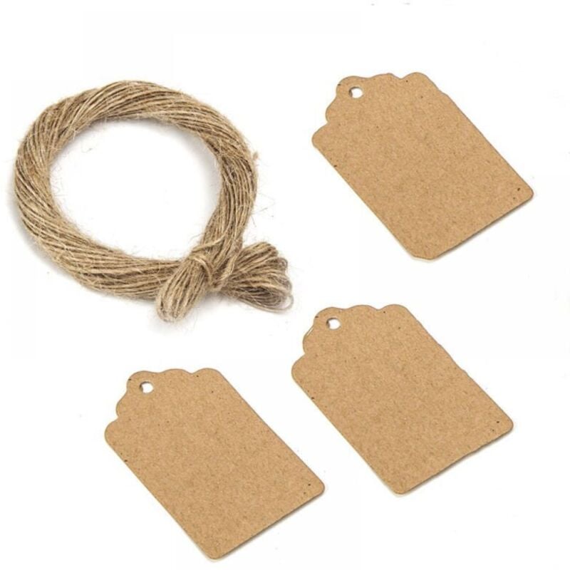 Ymyny - 200 stücke Braun Kraft Papier Preis Tags 3x5cm Shop Etiketten Kleidung Etiketten für Schmuck Bekleidungs Produkte