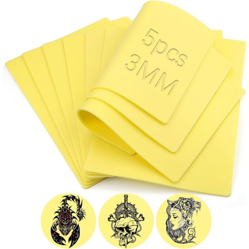 200 x 297 mm A4 Kunsthaut-Tattoo-Übungsset (3 mm, 5 Stück) für Anfänger und professionelle Tattoo-Künstler