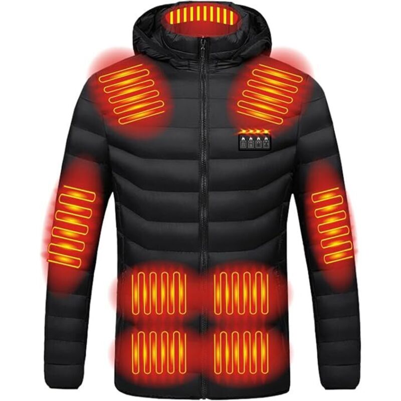 2024 USB-Heizjacke, Daunenjacke, elektrisch beheizter Mantel für Herren und Damen, mit 4 Heizstufen und 11/15/19/21 Heizzonen zum Skifahren, Angeln,