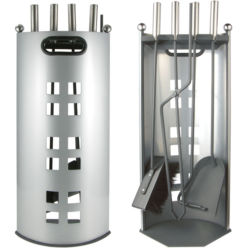 Kaminbesteck aus Metall - 5 teilig - mit Tragegriff Kamin Besteck Kamingarnitur Kaminwerkzeug