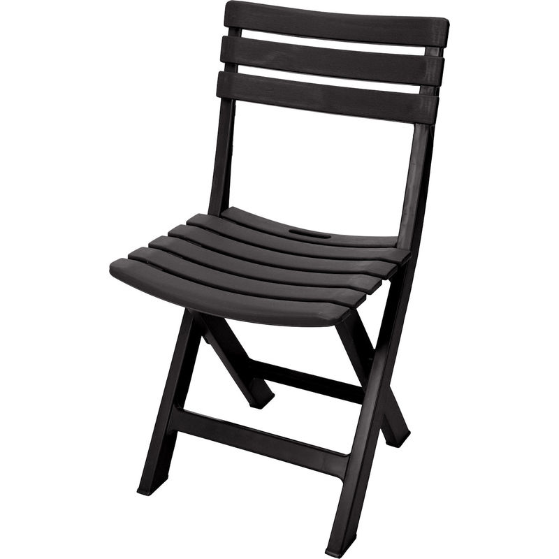 Kunststoff Klappstuhl 80 x 45 cm - anthrazit - Garten und Balkon Bistrostuhl klappbar - Gartenstuhl Campingstuhl Outdoor Faltstuhl für Garten Balkon