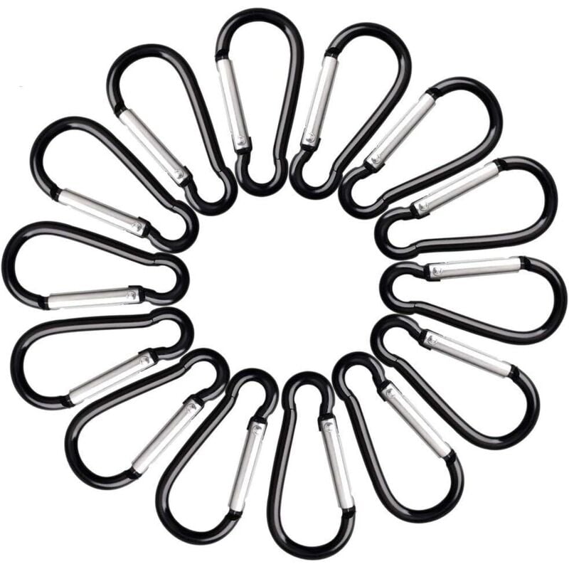 20er-Pack D-förmiger Karabiner, Aluminium-Schlüsselanhänger-Karabiner, Verschlusskarabiner für Zuhause & Wohnmobil & Angeln & Wandern & Reisen &