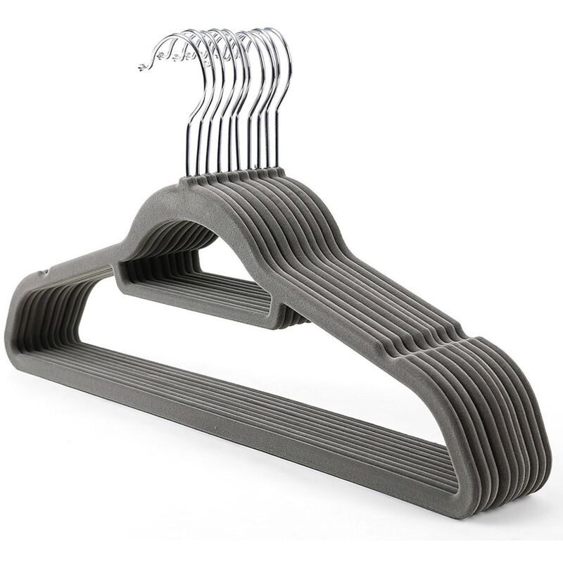 20er-Pack rutschfeste Samt-Kleiderbügel, beflockte Kleiderbügel mit Drehhaken für Jacken, Hosen und Kleidung von Kindern und Erwachsenen, 38 cm