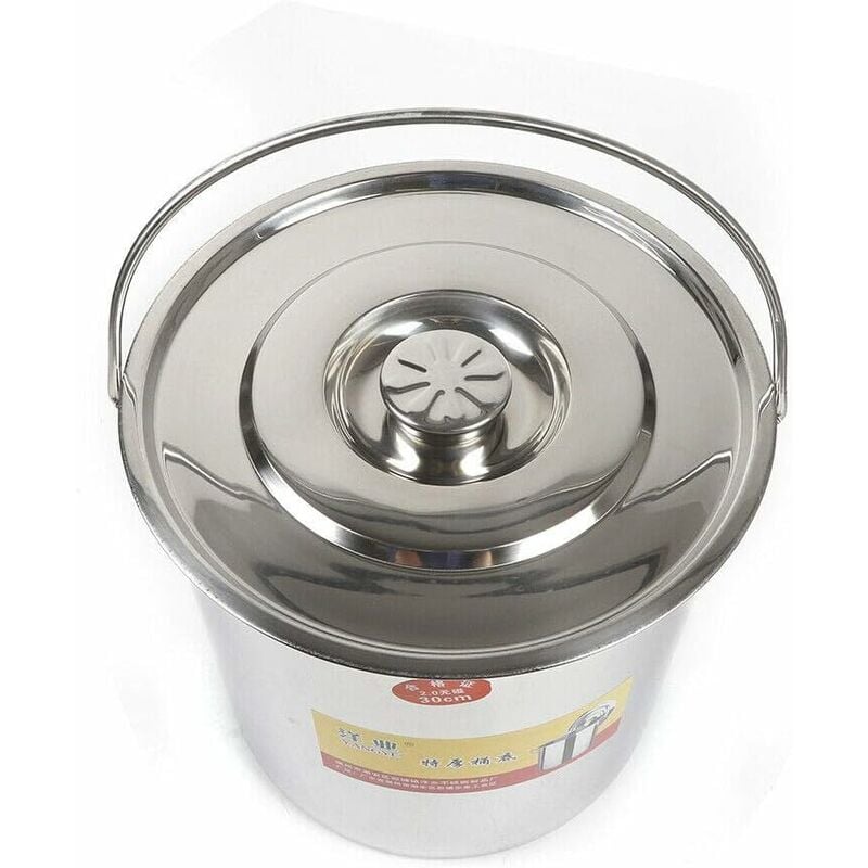 20L Edelstahl Kücheneimer Futtereimer Milcheimer Sektkühler Weinkühler+Deckel