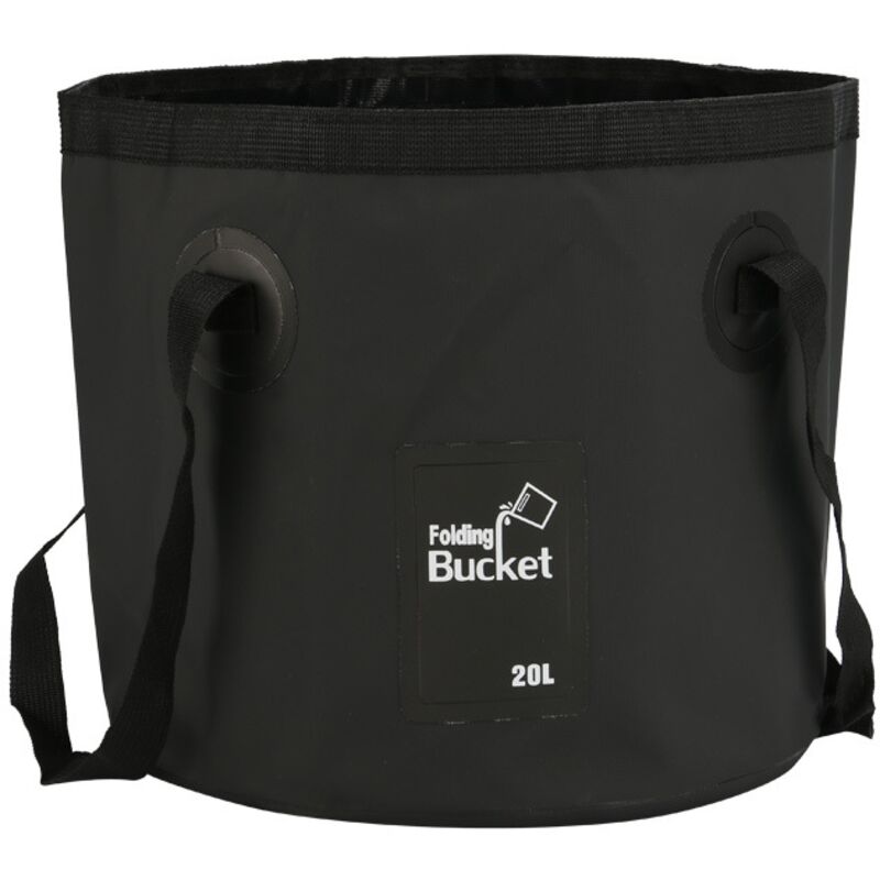 Linghhang - 20L Wasserdichter Eimer Outdoor Angeln Eimer Faltbarer Eimer Camping Reinigung Schwarz