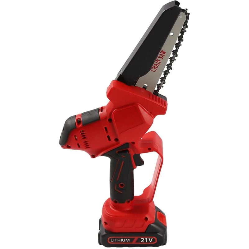 21 V 6 Zoll Akku-Kettensäge mit 2 x 1500 mAh Akkus, Akku-Elektro-Kettensäge, tragbare Elektro-Kettensäge zum Holzfällen und Beschneiden