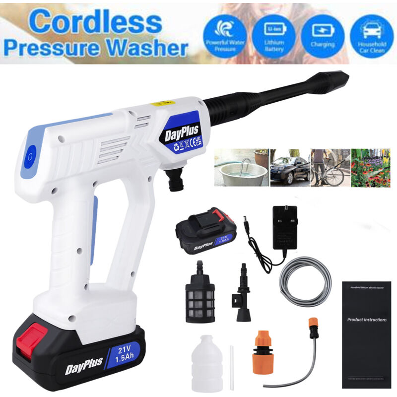 21V Automatisch Elektrischer Akku hochdruckreiniger akku Tragbar zum Autowasche Mit 2x Akku