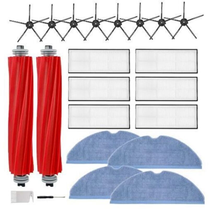 22 Ersatzteile für die Saugroboter S7, S7+, S7 MaxV, S7 MaxV Plus, T7S, T7 Plus und T7S Plus: 2 rotierende Bürsten, 6 Filter, 8 Seitenbürsten, 4