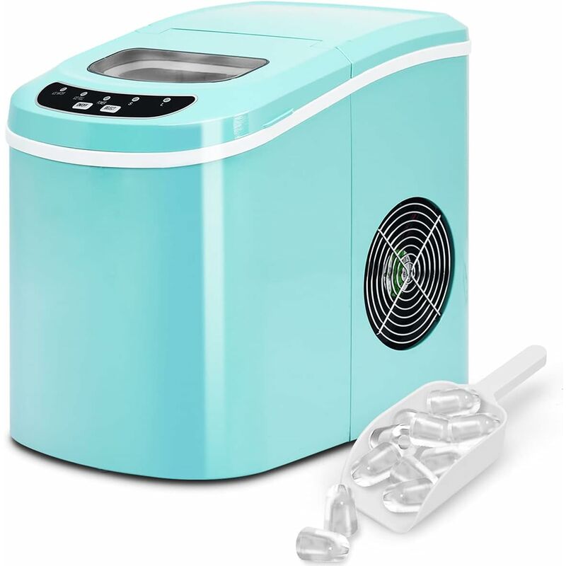 Goplus - 2,2 l Eiswürfelmaschine, Eiswürfelbereiter, 2 Eiswürfelgroessen, Produktionszeitvon 6-13 Min, 12kg Eiswürfel /24h, mit LCD-Anzeige, inkl.