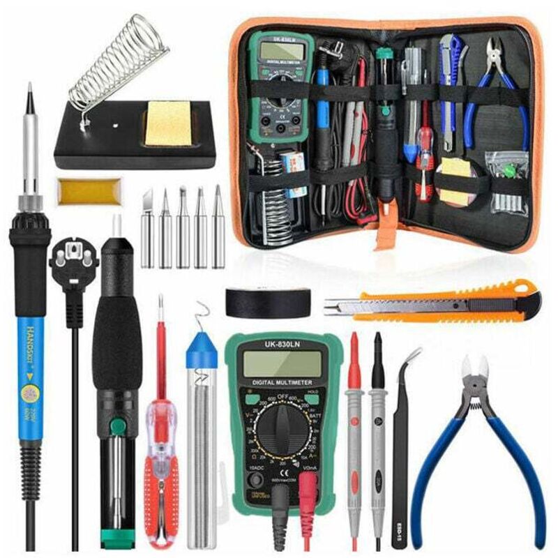 220 V 60 W Einstellbare Temperatur Lötkolben Set Lötpistole Multimeter Pinzette Schweißwerkzeug-Kit (ohne Schalter)